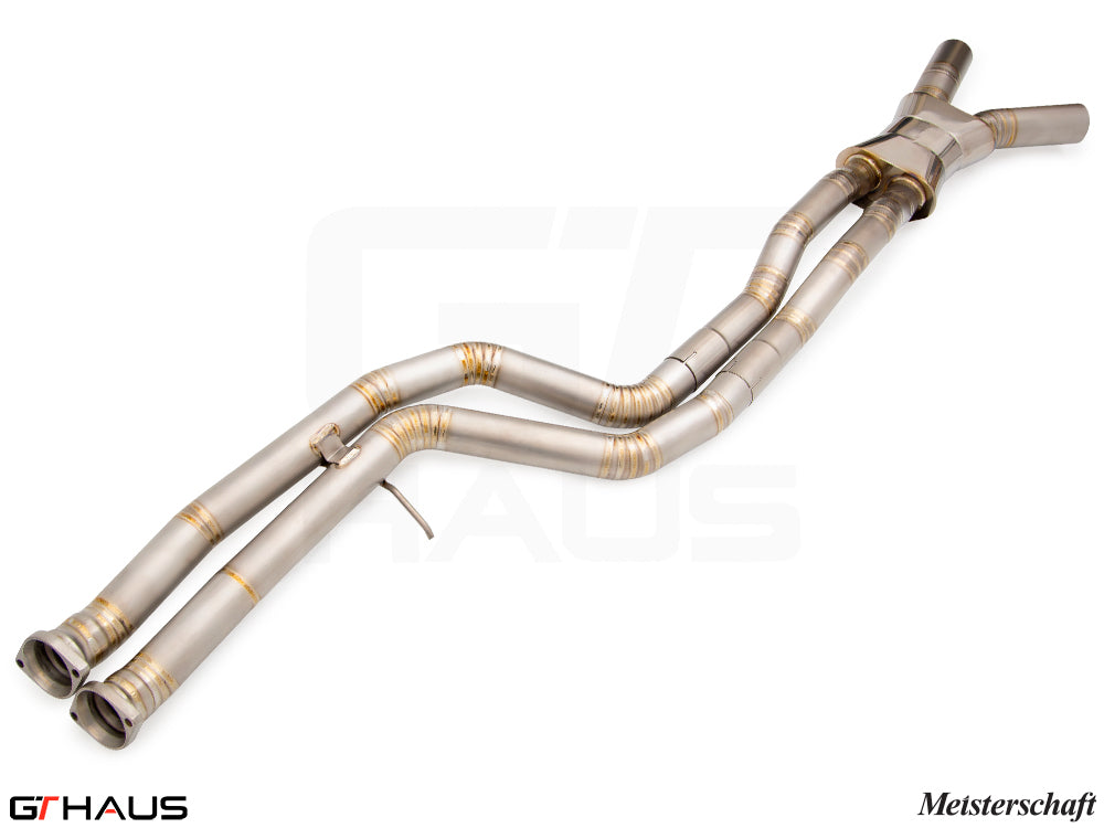 Premium dual LX pipes for BMW F80/82/83 (M3/M4) 2014-2020, featuring 65mm piping and Velocity box for enhanced performance.