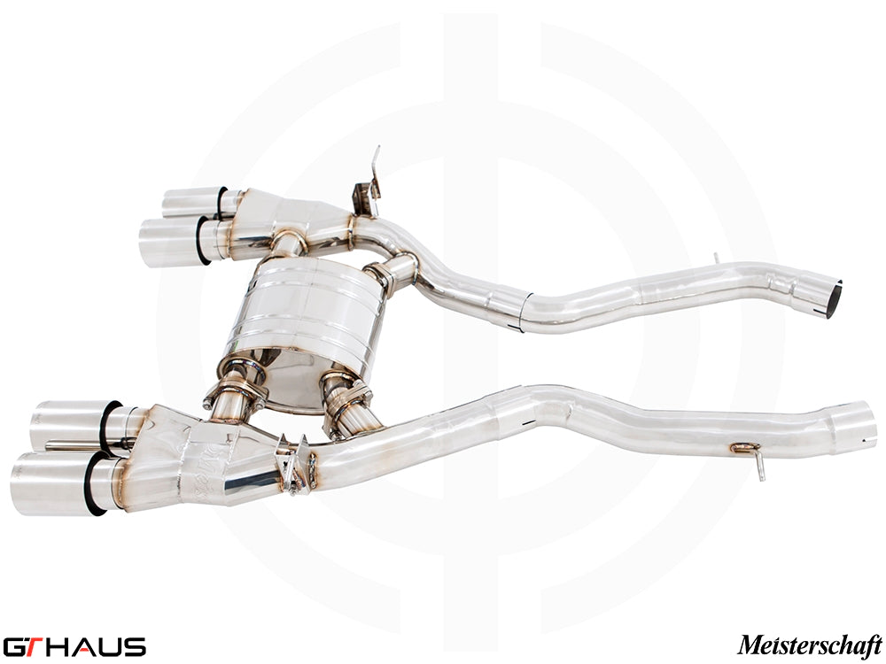 Premium stainless steel exhaust system for BMW F80/82/83 M3/M4 I-6 Turbo, enhancing performance and sound.