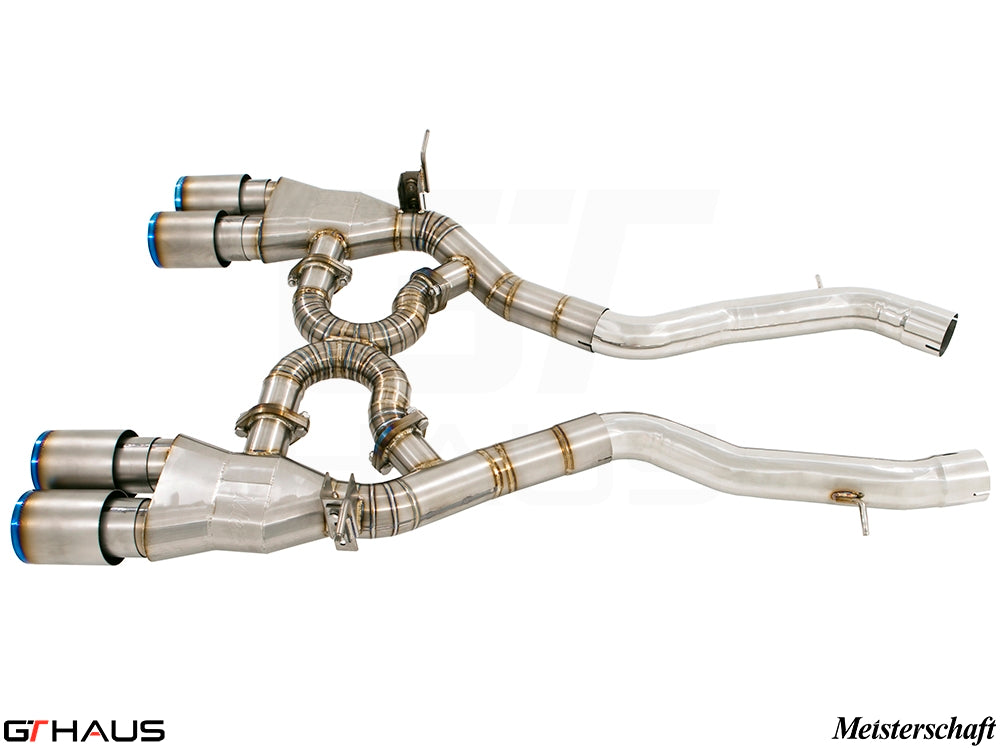 Premium exhaust system for BMW F80/82/83 M3/M4, featuring stainless steel construction and electronic valve control.