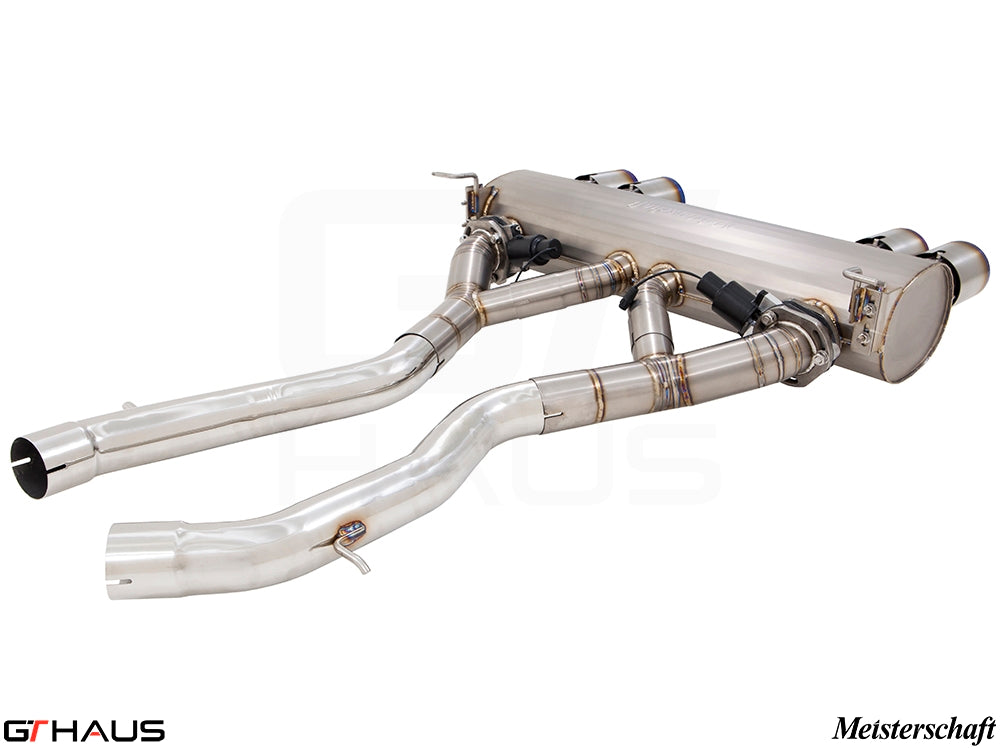Premium exhaust system for BMW F80/82/83 M3/M4, featuring stainless steel construction and electronic valve control.