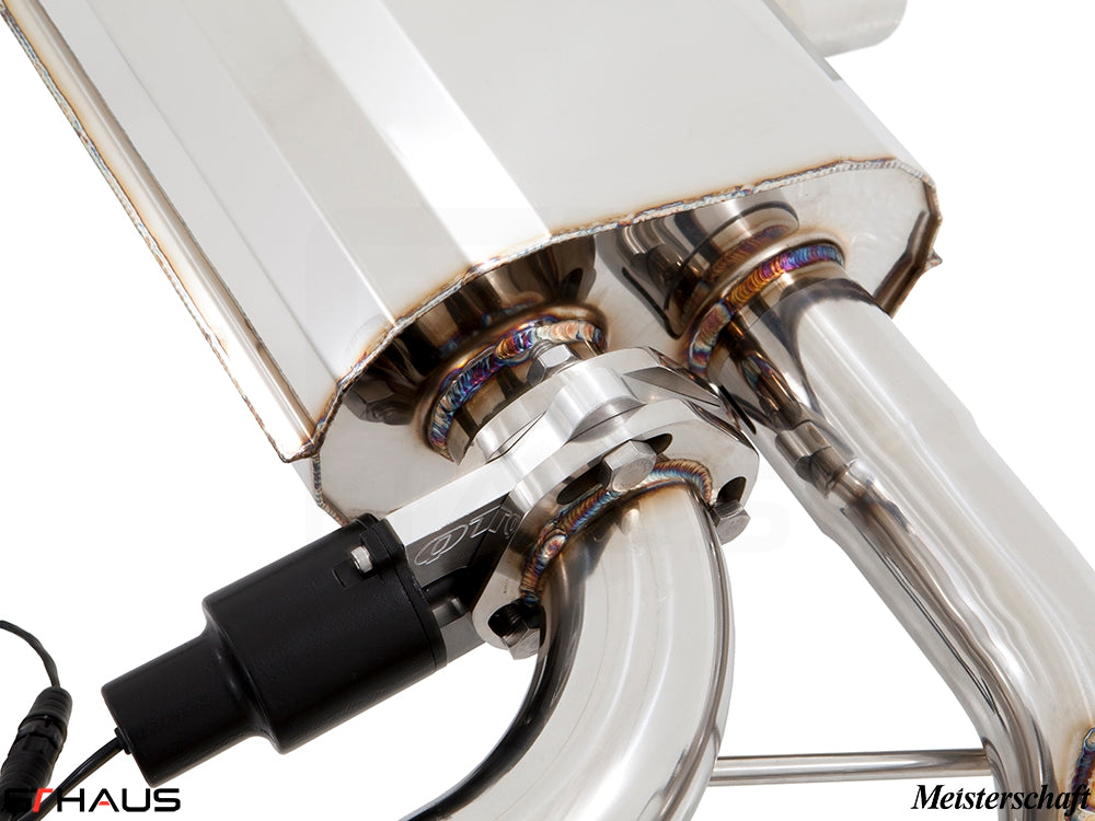 Premium exhaust system for BMW F85 X5M, featuring stainless steel construction and electronic valve control.