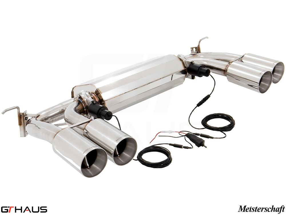 Premium exhaust system for BMW F86 X6M SAV, featuring quad tips and electronic valve control for enhanced performance.