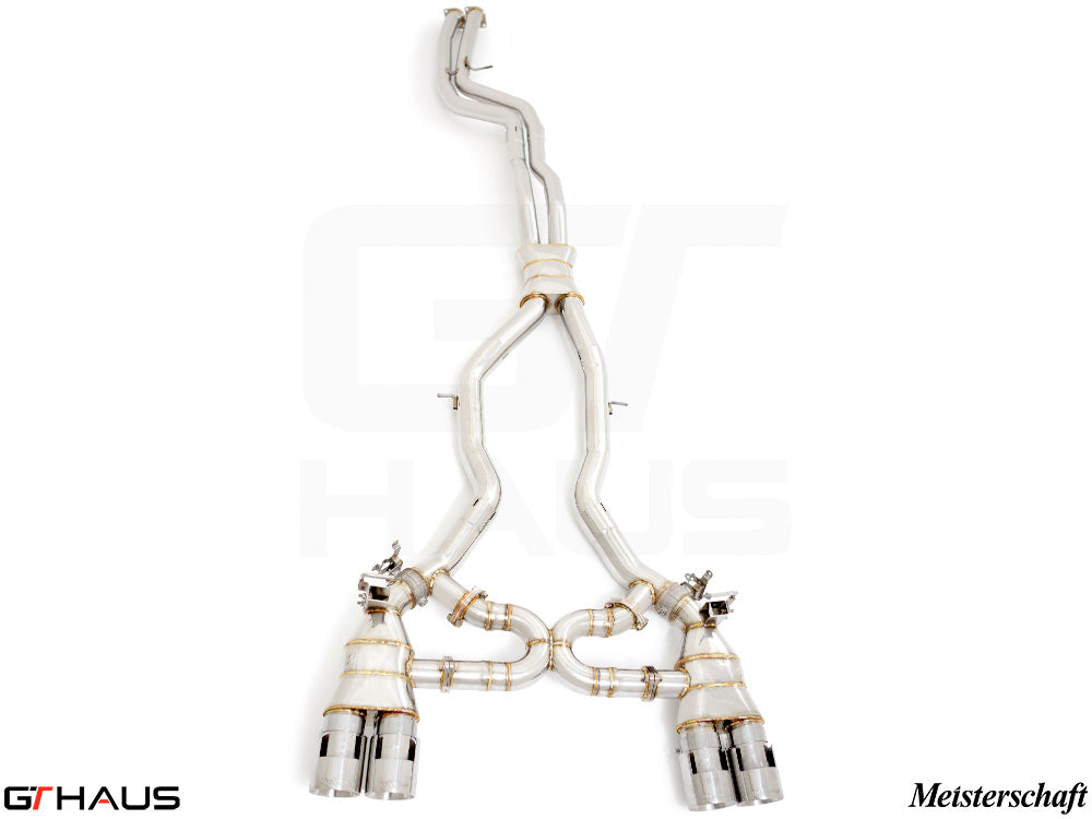 Premium performance exhaust system for BMW F87 M2, M2 Competition, and M2 CS Coupe, featuring stainless steel construction.