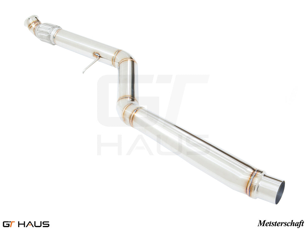 BMW F87 M2 Section 1 AR Pipe with 90mm piping, designed for M2 OE exhaust systems, showcasing premium stainless steel construction.