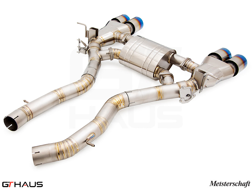 Premium performance exhaust system for BMW F87 M2, M2 Competition, and M2 CS Coupe, featuring stainless steel construction.