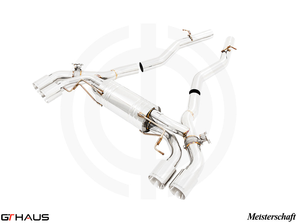 Premium exhaust system for BMW F90 M5/M5 Competition, featuring stainless steel construction and enhanced performance.