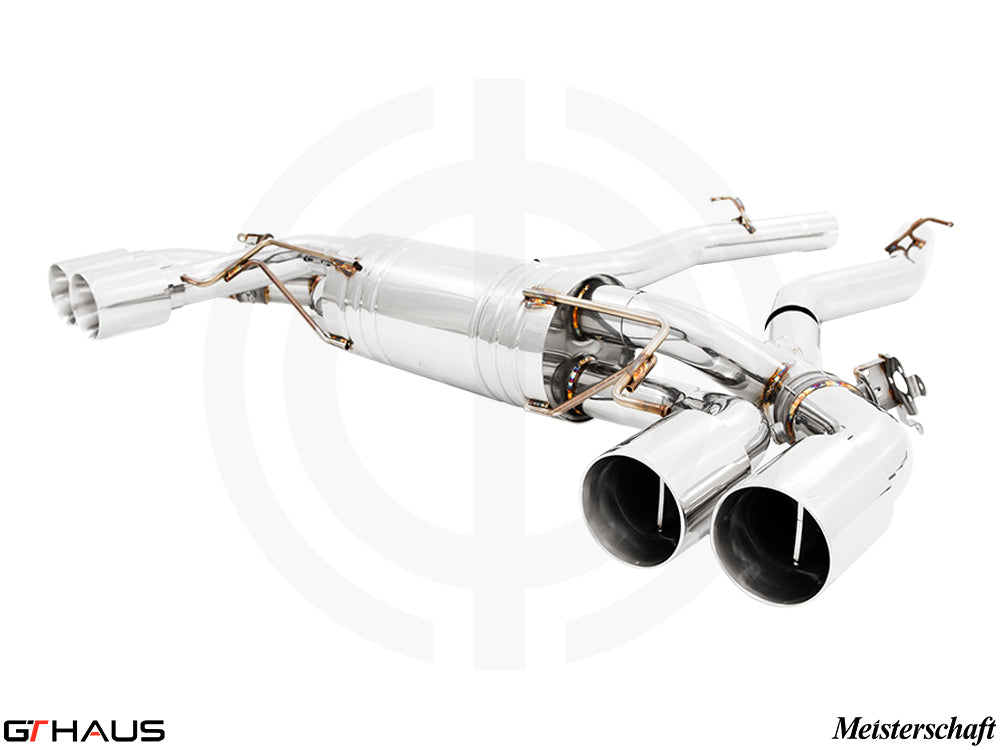 Premium Meisterschaft exhaust system for BMW F95 X5M/X5M Comp, enhancing performance with a sleek design.