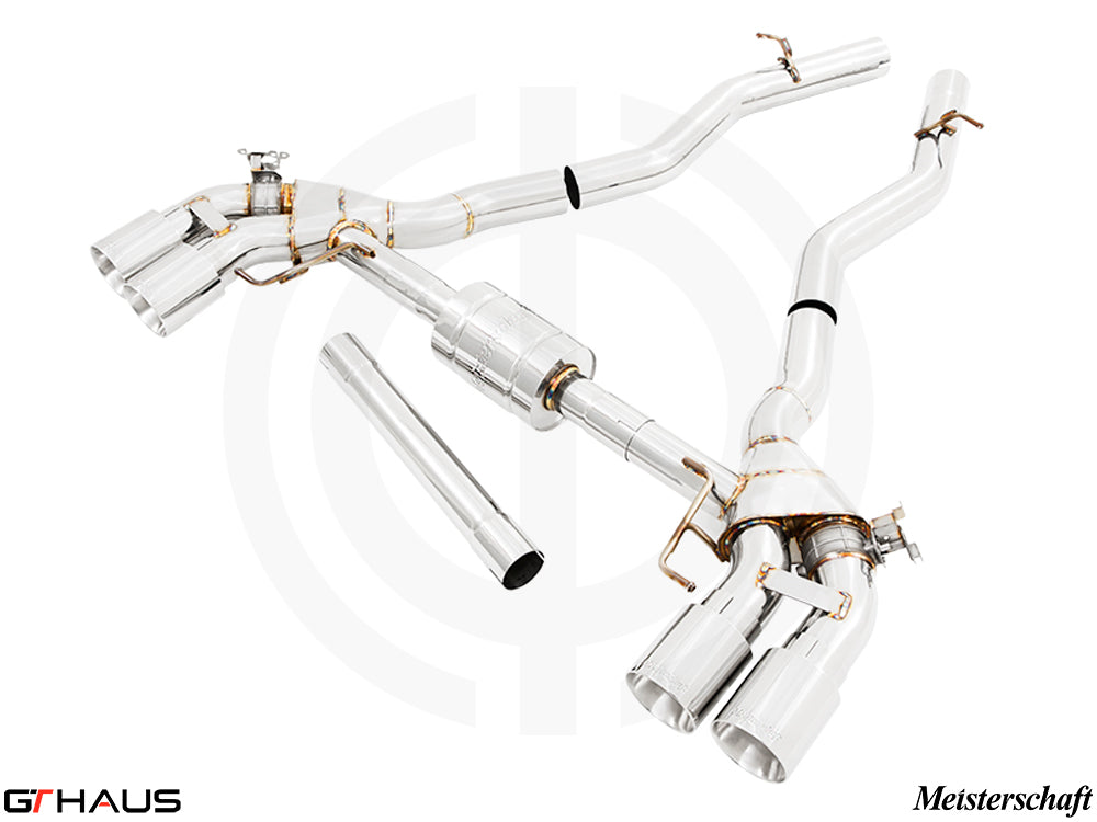 Premium exhaust system for BMW F96 X6M/X6M Comp LCI, featuring stainless steel construction and enhanced performance.