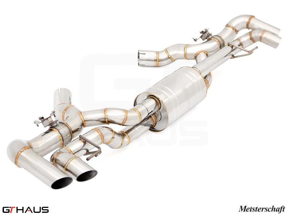 Premium stainless steel exhaust system for BMW G07 X7 SAV M50ix V8, featuring advanced design and performance enhancements.