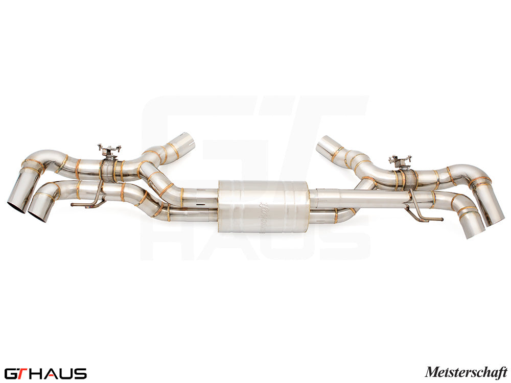 Premium performance exhaust system for BMW G07 X7 M50ix V8, featuring stainless steel construction and advanced valve control.