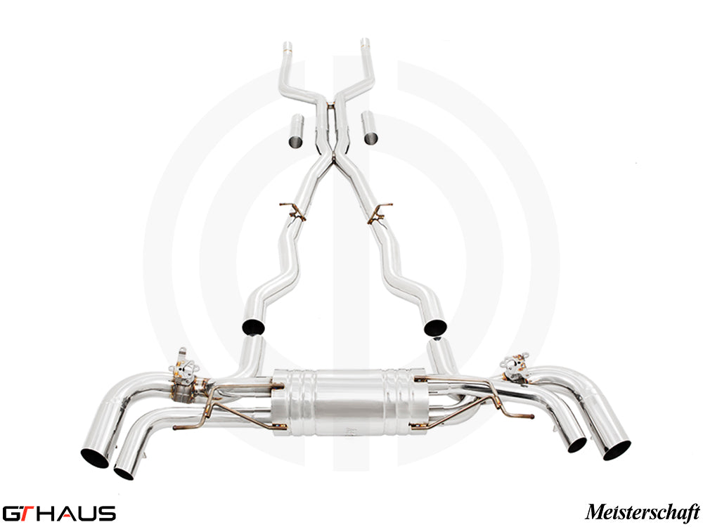 Premium performance exhaust system for BMW G11/G12 7 Series Alpina B7 Bi-turbo V8, featuring stainless steel construction.