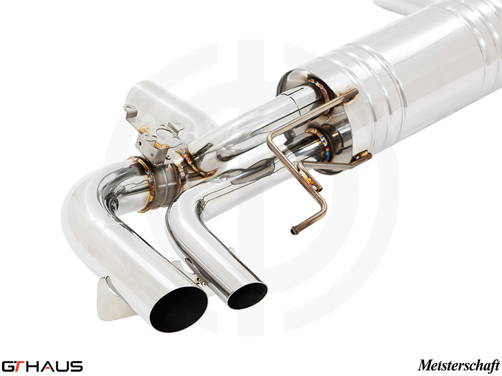 Premium exhaust system for BMW G16 8 Series GranCoupe 850i/xi featuring bi-turbo V8 N63S, crafted for performance.