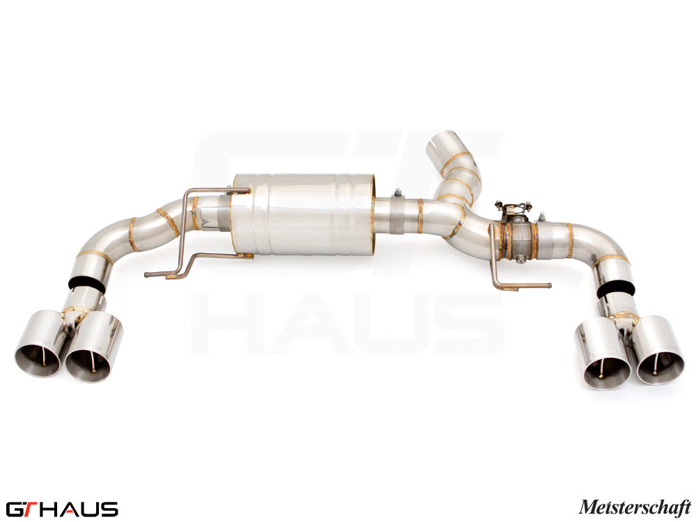 Premium performance exhaust system for BMW G20 3 Series 320i/330i/xi I-4 (B48) with polished tips and stainless steel construction.