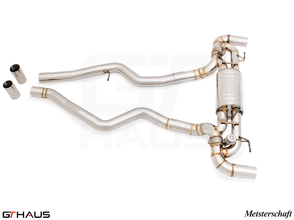 Premium exhaust system for BMW G20 3 Series 340i/xi/M340i featuring stainless steel construction and performance design.