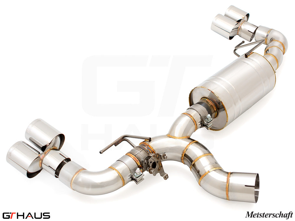 Premium performance exhaust system for BMW G22/G23 4 Series 420i/430i/xi I-4, featuring stainless steel construction and enhanced sound.