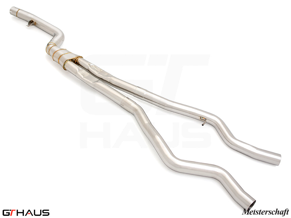 BMW G29 Z4 Series 2020+ full cat-back LSR mid resonator delete pipes for M40i model, featuring stainless steel construction.