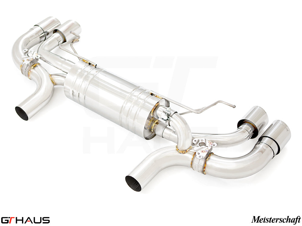 Premium performance exhaust system for BMW G30/G31 5 Series 550i/xi Bi-turbo V8, featuring stainless steel construction.