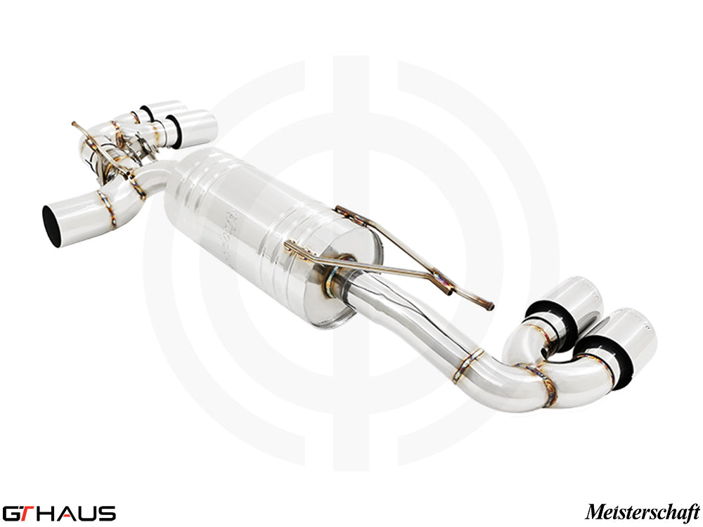 Premium Meisterschaft exhaust system for BMW G30/G31 540i/xi I-6 (B58) 2021-2023, featuring stainless steel construction.