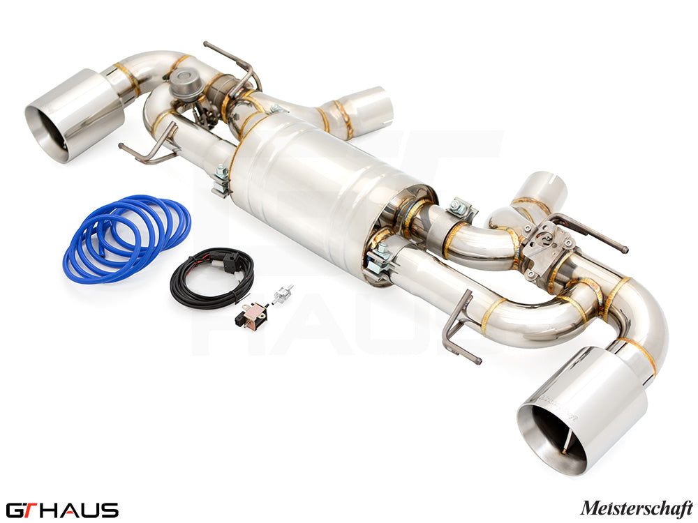 Premium exhaust system for BMW G42 2 Series 240i/xi/M240i, featuring stainless steel construction and electronic valve control.