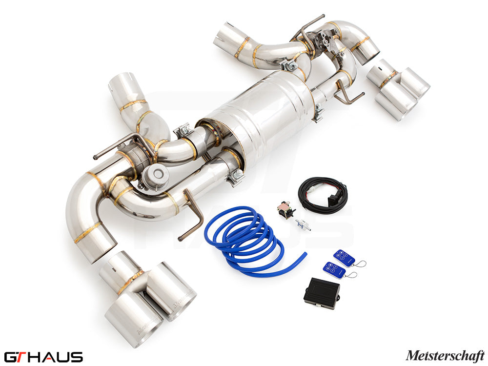 Premium exhaust system for BMW G42 2 Series 240i/xi/M240i, featuring stainless steel construction and electronic valve control.