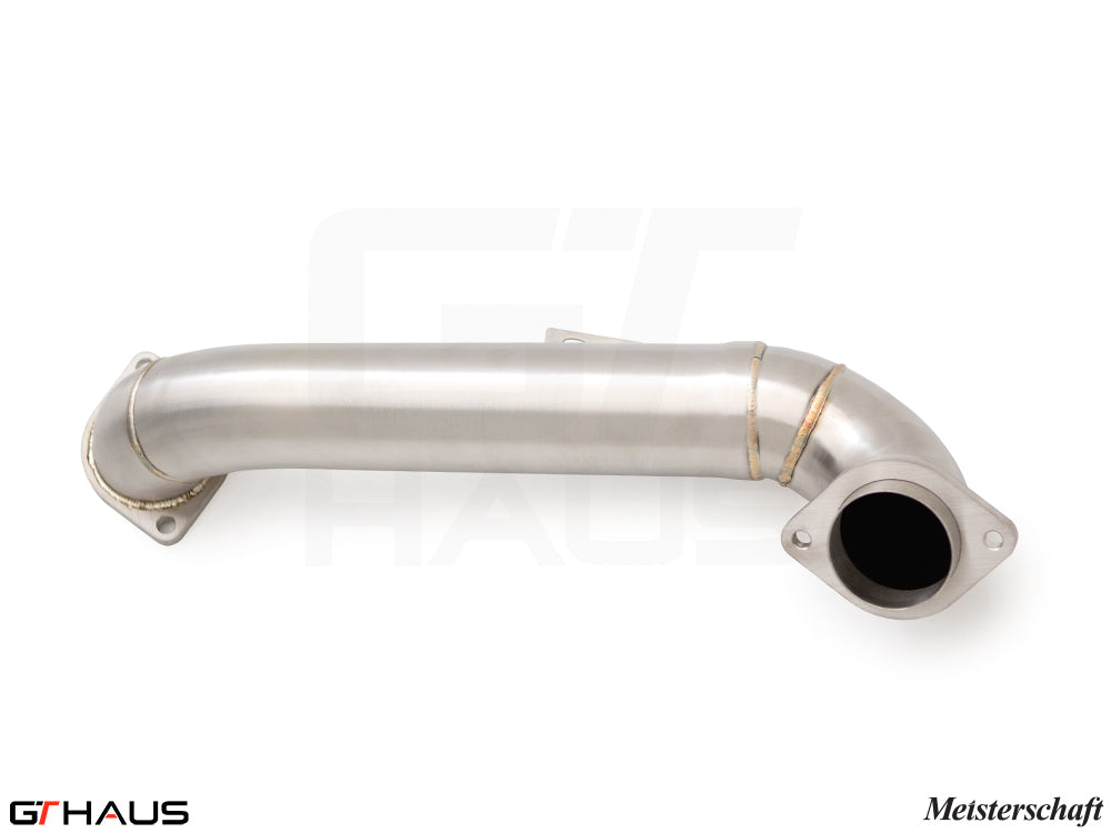Premium stainless steel front cross pipe for BMW G87 M2/M2 Competition 2023+, enhancing exhaust flow and performance.