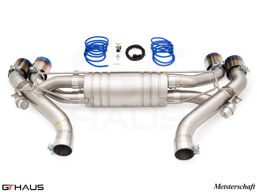 Premium exhaust system for BMW G90 M5 Sedan and G99 M5 Wagon, featuring stainless steel construction and electronic valve control.