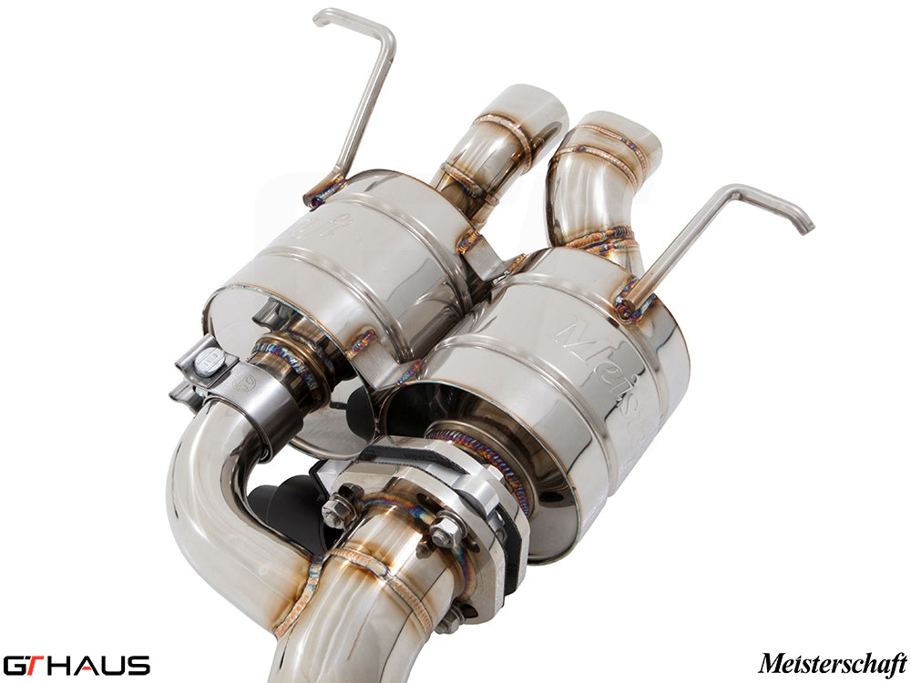 Premium exhaust system for Bentley Continental GT Speed, featuring Meisterschaft design and high-quality stainless steel construction.