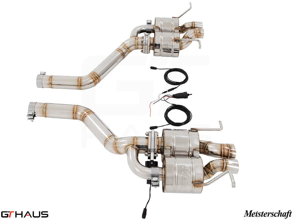 Premium performance exhaust system for Bentley Continental GT Speed V8/W12, featuring stainless steel construction and electronic valve control.