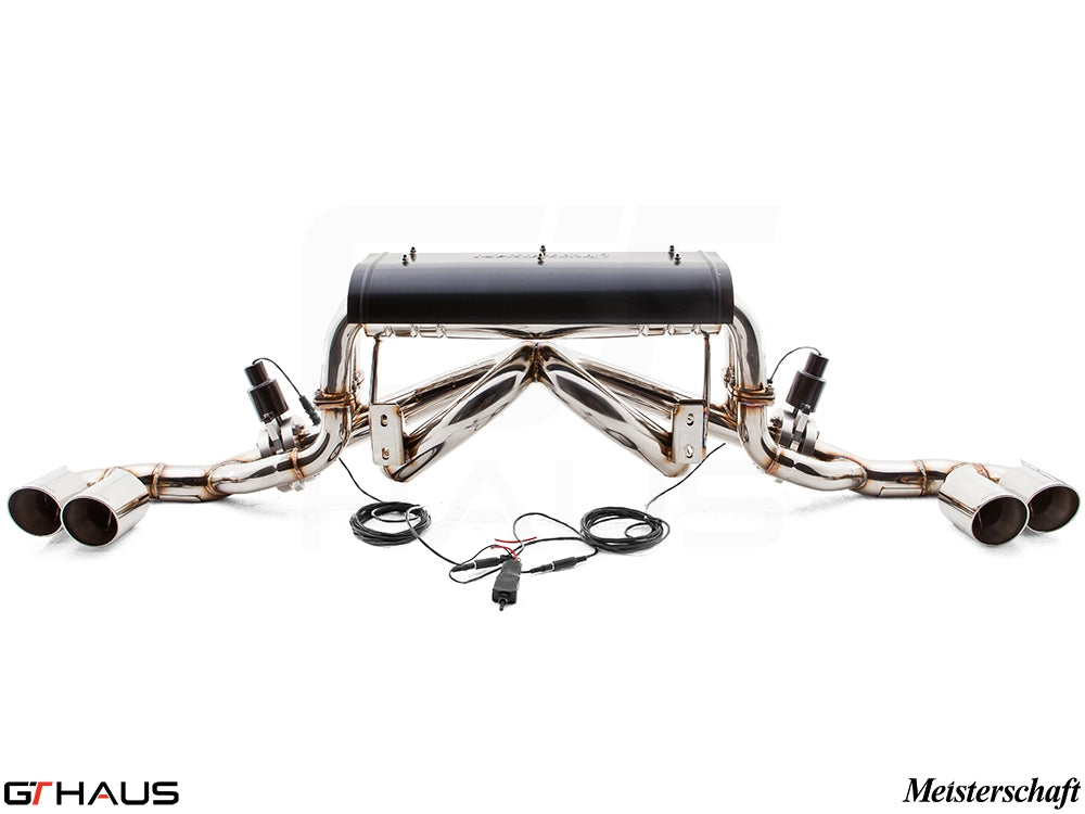 Premium exhaust system for Ferrari F430 Coupe/Spider, featuring stainless steel construction and electronic valve control.