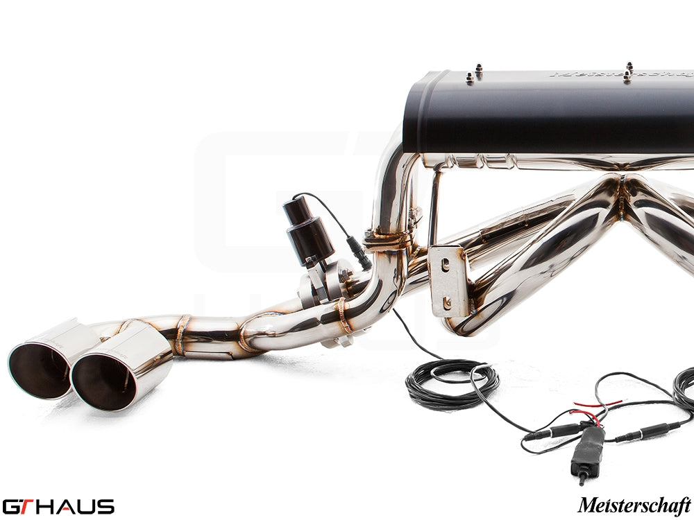 Premium exhaust system for Ferrari F430 Coupe/Spider, featuring stainless steel construction and electronic valve control.