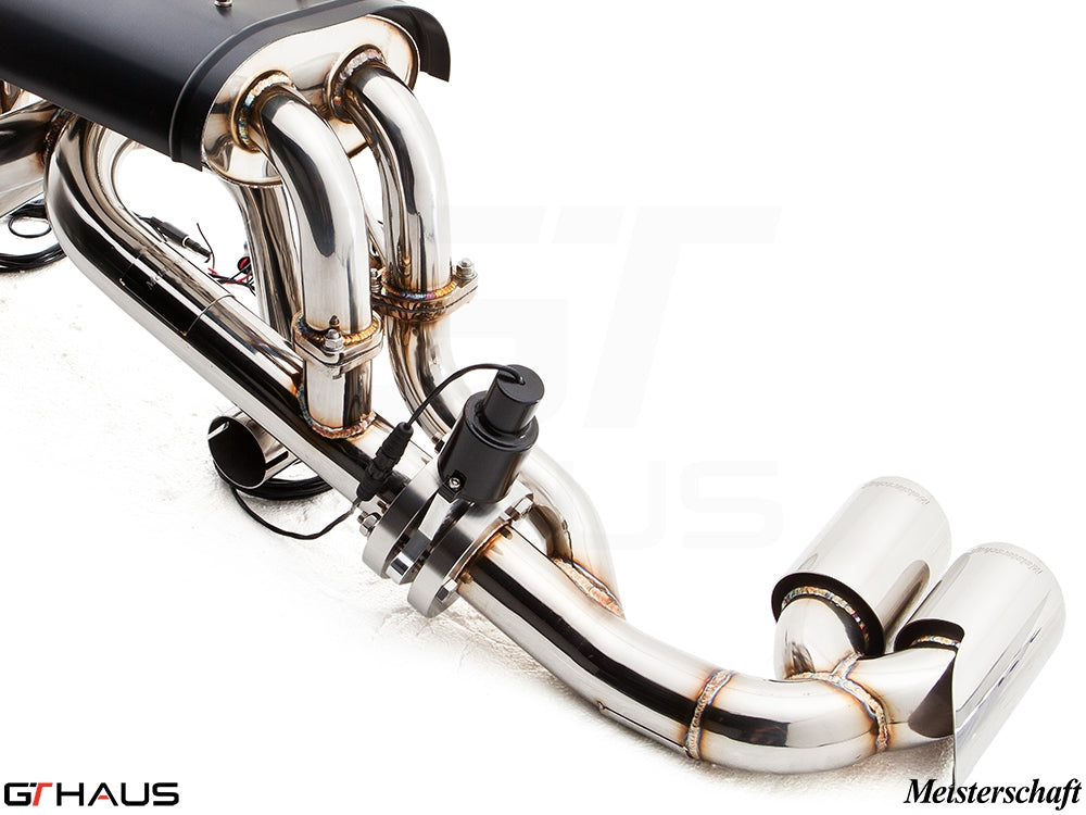 Premium exhaust system for Ferrari F430 Coupe/Spider, featuring stainless steel construction and electronic valve control.