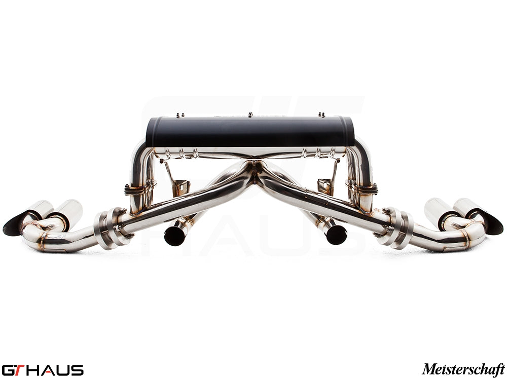 Premium exhaust system for Ferrari F430 Coupe/Spider, featuring stainless steel construction and dual tips for enhanced performance.