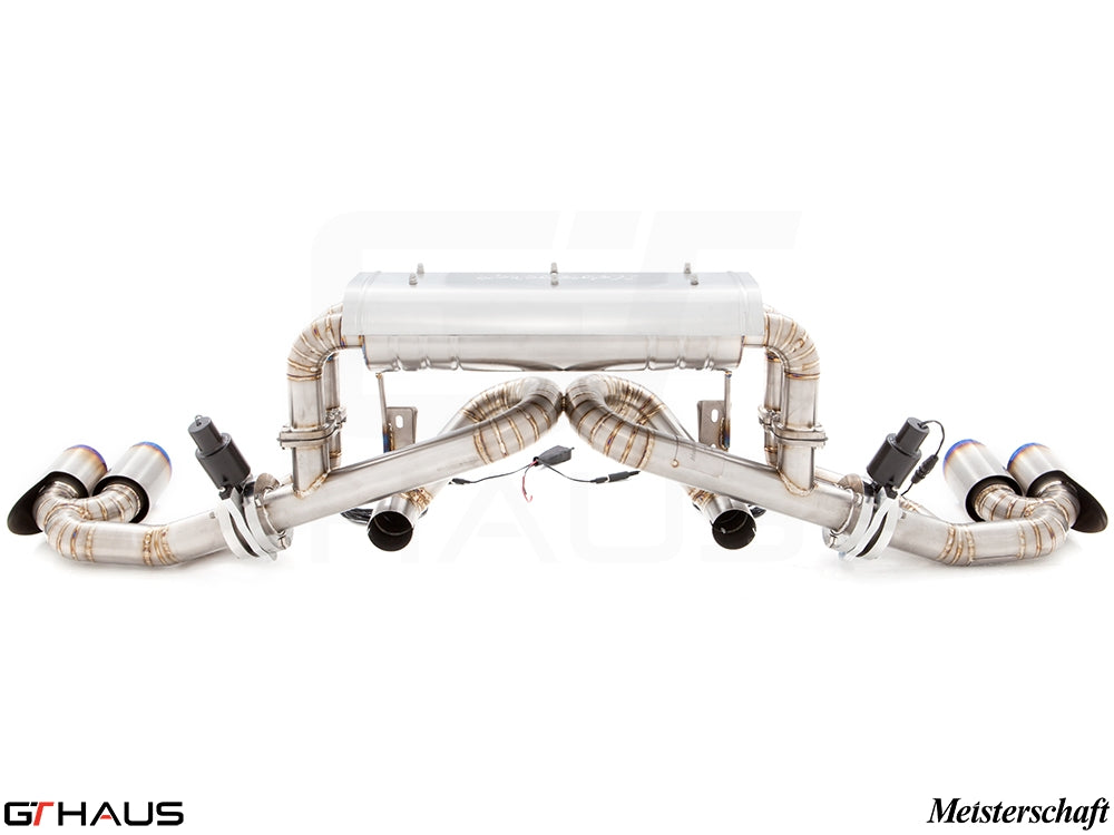 Premium exhaust system for Ferrari F430 Coupe/Spider, featuring stainless steel construction and electronic valve control.