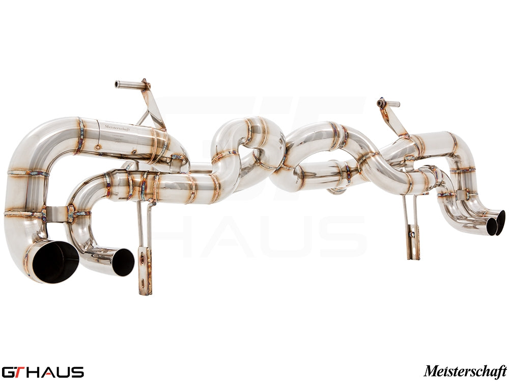 Premium exhaust system for Lamborghini Gallardo V10 LP550/560/570, featuring high-quality stainless steel construction.