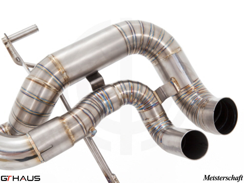Premium stainless steel exhaust system for Lamborghini Gallardo V10 LP550/560/570, showcasing precision craftsmanship.