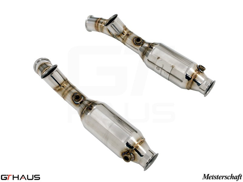 Premium sport catted pipes for 2006 Lamborghini Murcielago LP620 SR, enhancing performance and sound. Durable stainless steel design.