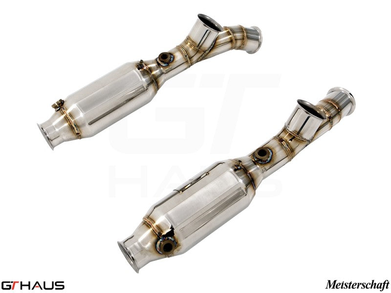 Premium performance sport catted pipes for 2006 Lamborghini Murcielago LP620 SR 400, enhancing exhaust flow and sound.