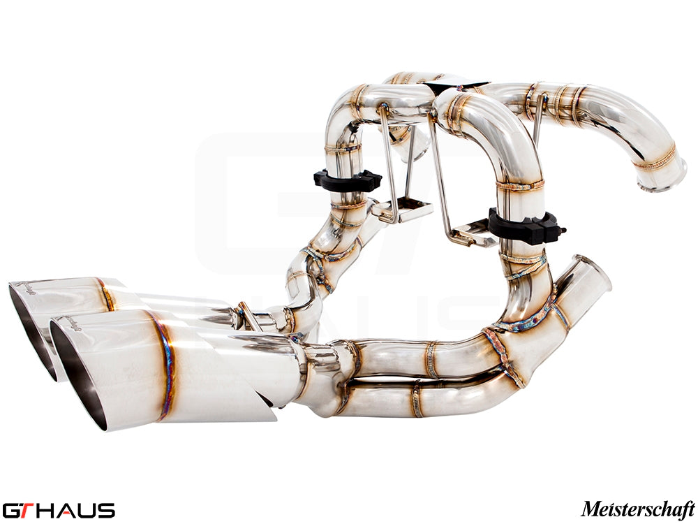Premium exhaust system for Lamborghini Murcielago V12, featuring stainless steel construction and precision engineering.