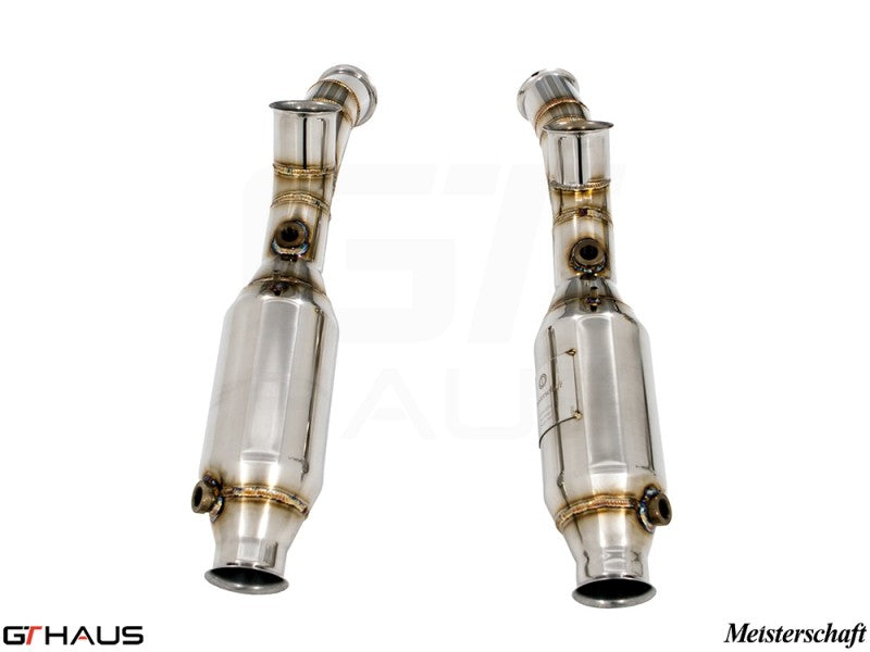 Premium sport catted pipes for Lamborghini Murcielago LP640, enhancing performance and sound with a durable stainless steel design.