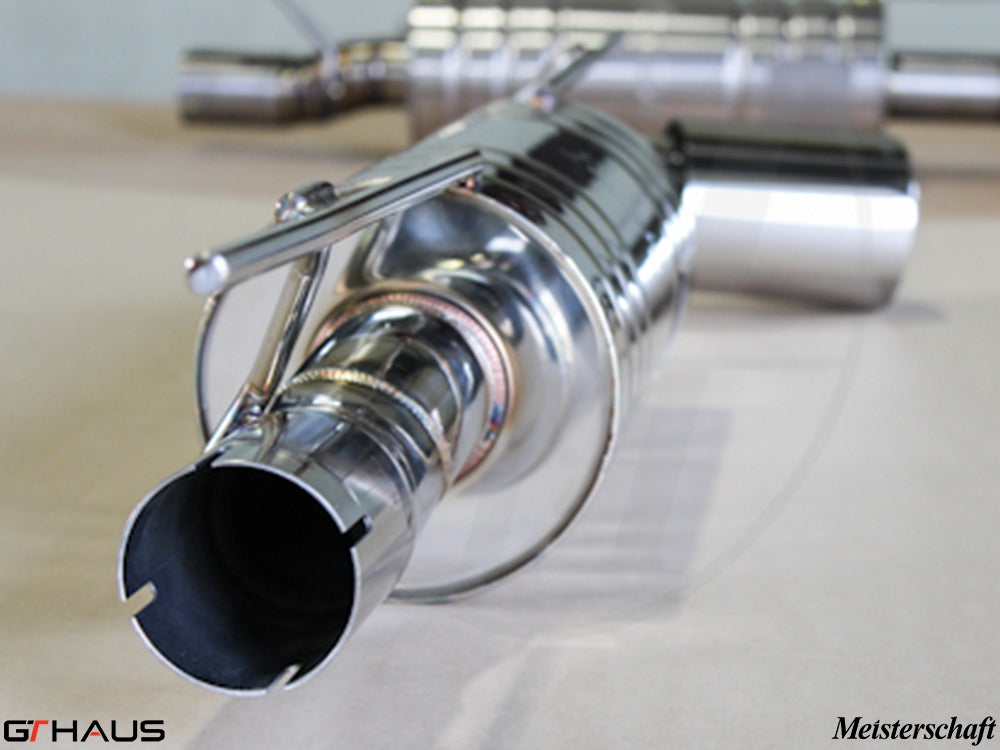 Premium exhaust system for Lotus Elise/Exige SC, featuring polished stainless steel construction and precision engineering.