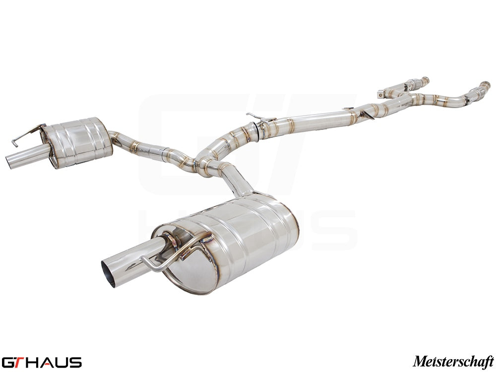 Premium exhaust system for Mercedes-Benz A205 C-convertible C400/450/43 AMG, featuring stainless steel construction and performance design.