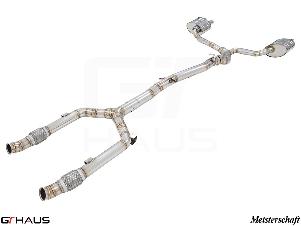 Premium performance exhaust system for Mercedes-Benz A205 C-convertible C400/450/43 AMG, featuring stainless steel construction.