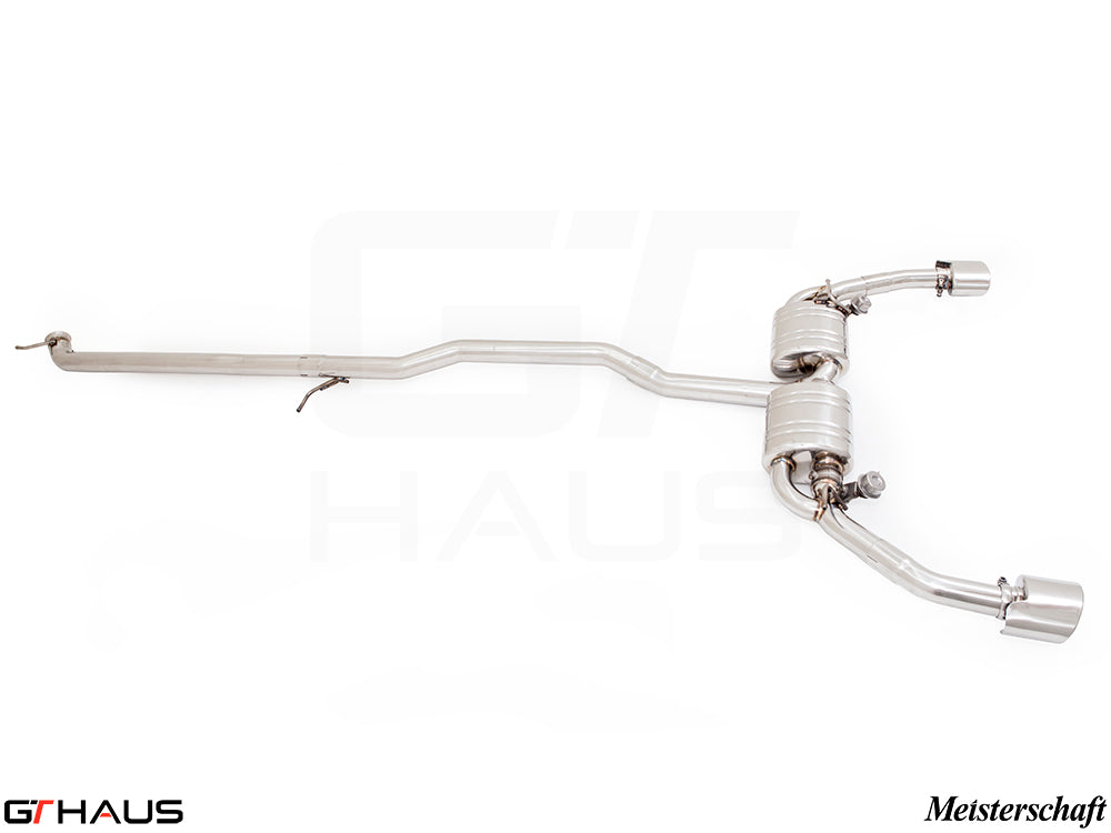 Premium exhaust system for Mercedes-Benz C117 CLA 45 AMG and CLA250, featuring stainless steel construction and enhanced performance.