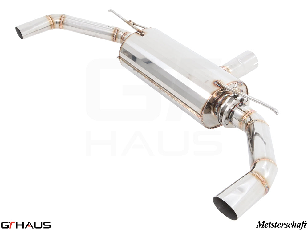 Premium performance exhaust system for Mercedes-Benz C117 CLA 45 AMG, featuring polished stainless steel construction.