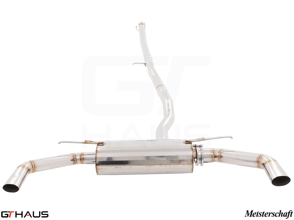 Premium stainless steel exhaust system for Mercedes-Benz C117 CLA 45 AMG, enhancing performance and sound.