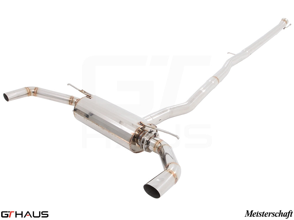 Premium performance exhaust system for Mercedes-Benz C117 CLA 45 AMG, featuring stainless steel construction and enhanced sound.