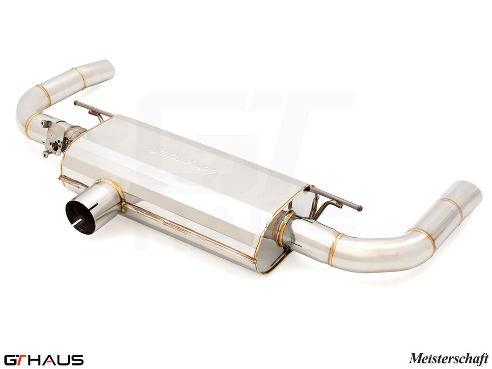 Premium Meisterschaft exhaust system for 2020+ Mercedes-Benz C118 CLA45/45S AMG, featuring stainless steel construction.
