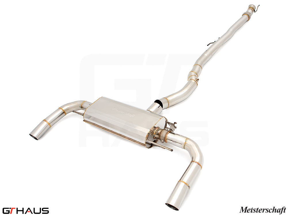 Premium Meisterschaft exhaust system for Mercedes-Benz C118 CLA45/45S AMG, featuring stainless steel construction and enhanced performance.