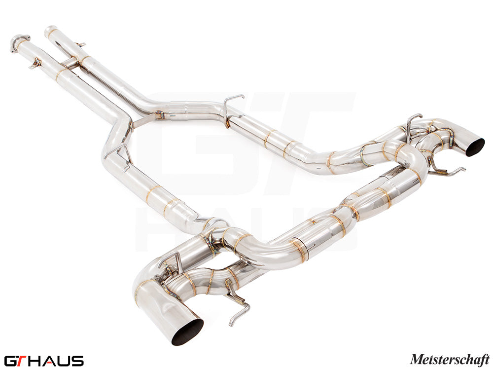 Premium stainless steel exhaust system for Mercedes-Benz C197 SLS Coupe/Roadster, enhancing performance and sound.