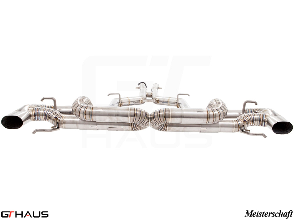 Premium stainless steel exhaust system for Mercedes-Benz C197 SLS Coupe/Roadster, enhancing performance and sound.